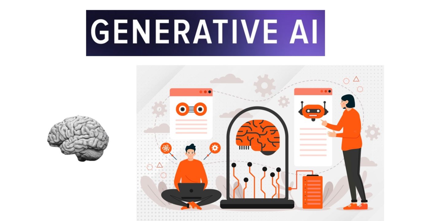 Illustration representing future-facing generative AI technology transforming digital innovation.