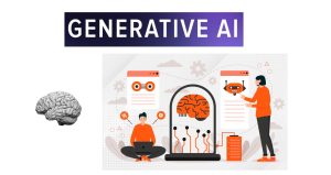 Illustration representing future-facing generative AI technology transforming digital innovation.