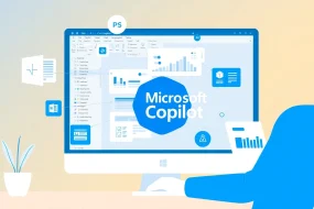 Microsoft Copilot assisting users with Word, Excel, and Teams through AI-driven features like content generation, data analysis, and task automation