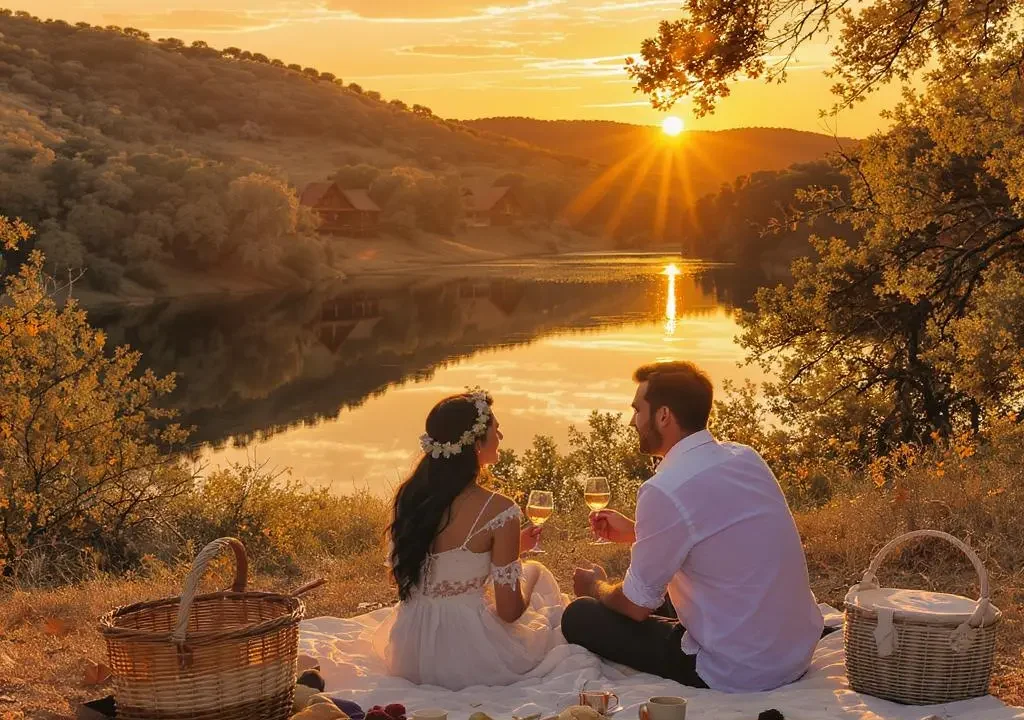 Couple enjoying a cheap romantic getaway in Texas Hill Country