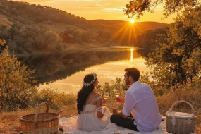 Couple enjoying a cheap romantic getaway in Texas Hill Country